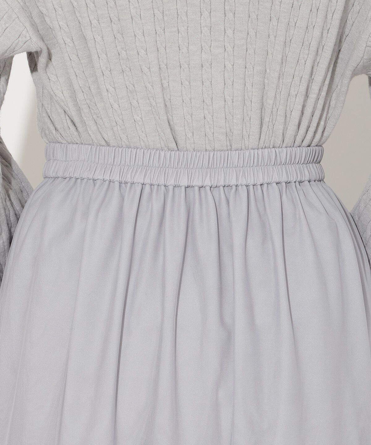 アンドクチュール「チュールティアードギャザースカート」|フレア|