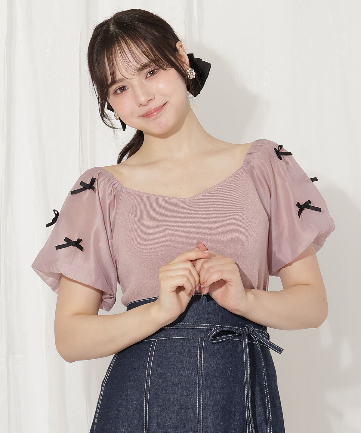 WILLSELECTION「ミニリボンニット」|ニット・セーター|ピンク