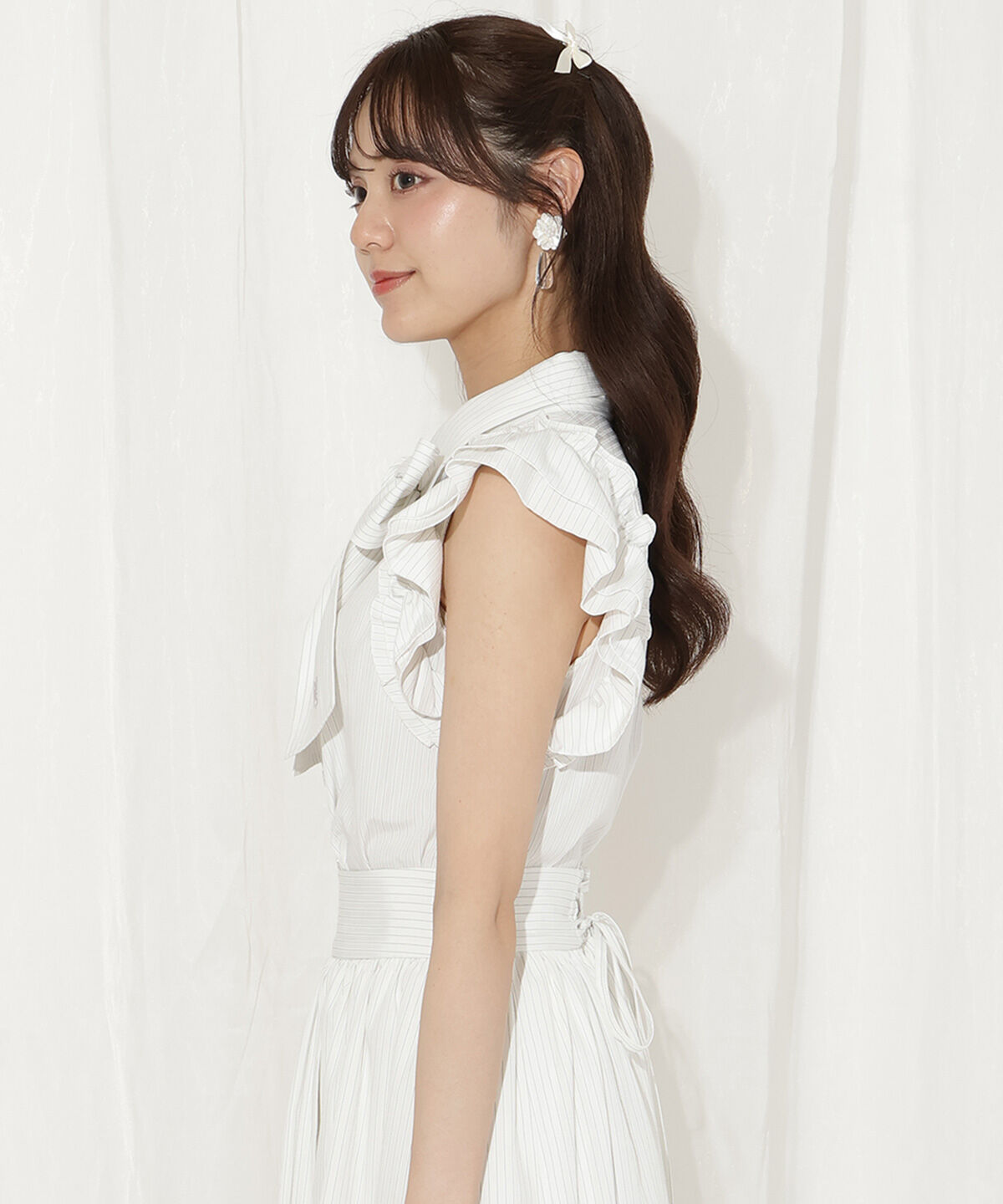 WILLSELECTION「刺繍入りボウタイストライプブラウス」|シャツ・ブラウス|