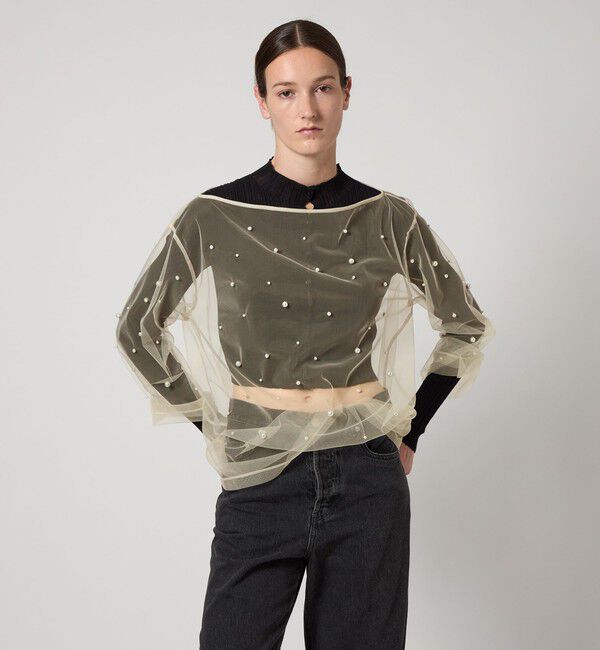 AEWEN MATOPH「＜AEWEN MATOPH＞チュール イミテーションパール ブラウス」|シャツ・ブラウス|
