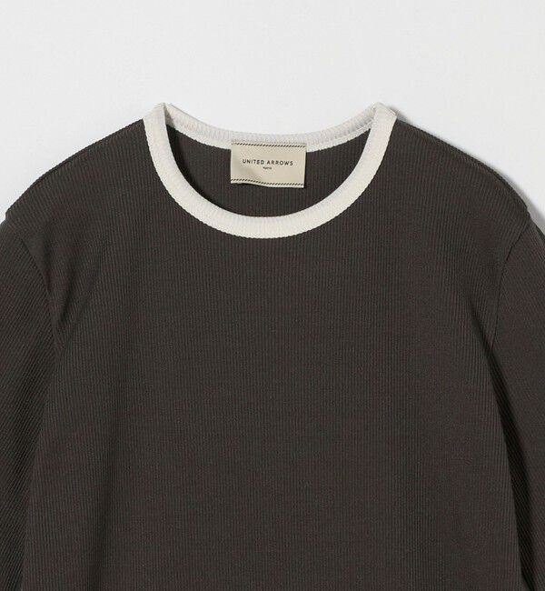 UNITED ARROWS「リブバイカラーパイピング ショートスリーブカットソー」|Tシャツ・カットソー|