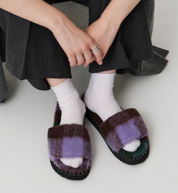 UNITED ARROWS「チェック スライダー サンダル」|サンダル|その他1