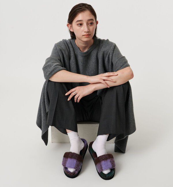 UNITED ARROWS「チェック スライダー サンダル」|サンダル|