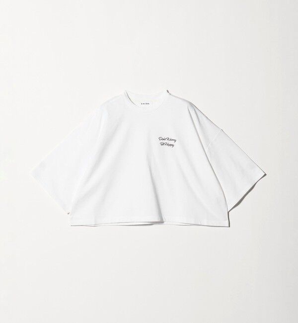 UNITED ARROWS「＜SACRA＞メッセージプリント クロップド Tシャツ」|Tシャツ・カットソー|WHITE
