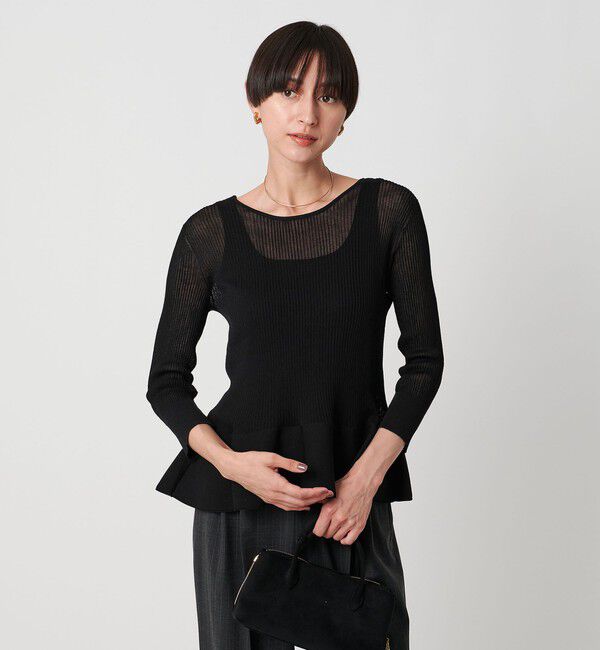 UNITED ARROWS「シアー リボン 2WAYカーディガン ウォッシャブル」|カーディガン|