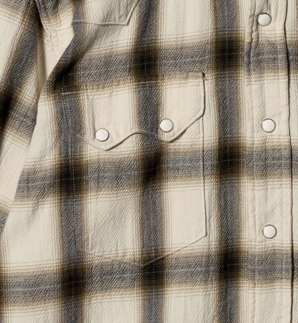 UNITED ARROWS「ハイツイスト オンブレーチェック ウエスタンシャツ 「SLOW &　」」|シャツ・ブラウス|