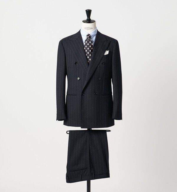 UNITED ARROWS「ワイドストライプ ダブル 6ボタン スーツ MC‐MODEL ヨコストレッチ」|スーツ|