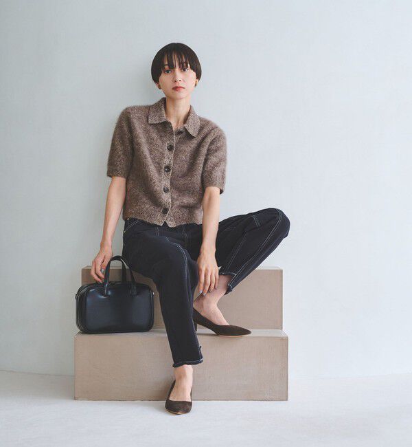 UNITED ARROWS「フォックスカシミヤ ショートスリーブ ポロニット」|ニット・セーター|