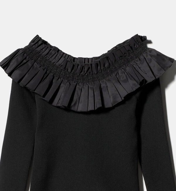 UNITED ARROWS「ギャザー オフショルダー 7分袖ニット ‐ウォッシャブル‐」|ニット・セーター|