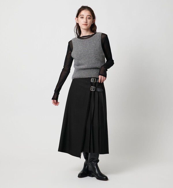 UNITED ARROWS「【別注】＜O&rsquo;NEIL of DUBLIN＞プリーツ ロング スカート ブラック」|スカート|