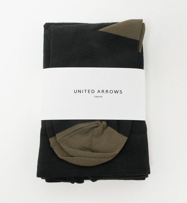 UNITED ARROWS「コットン 2トーン タイツ」|タイツ・ストッキング|BLACK
