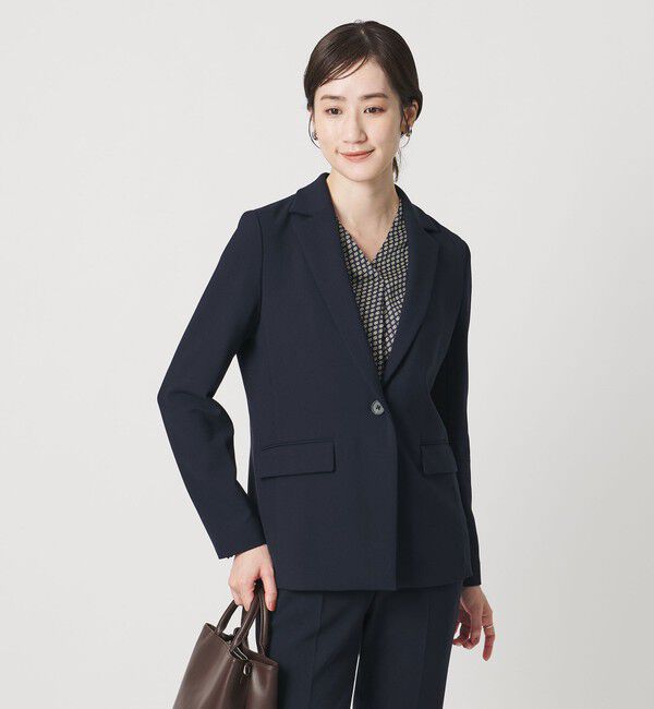 UNITED ARROWS「ダブルクロス ジャケット ‐ウォッシャブル‐」|テーラードジャケット|NAVY