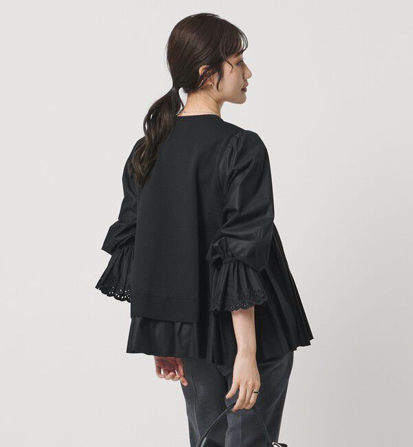 UNITED ARROWS「プリーツ コンビ ニット ブラウス ‐ウォッシャブル‐」|シャツ・ブラウス|