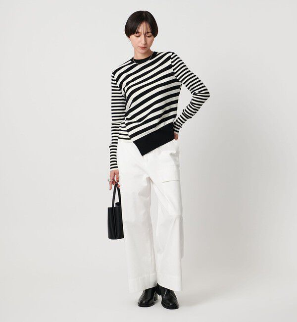 UNITED ARROWS「イレギュラー ボーダー ロングスリーブ ニット」|ニット・セーター|