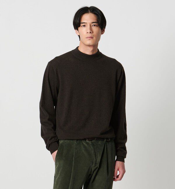 UNITED ARROWS「ウール カシミヤ シルク モックネック ニット」|ニット・セーター|DK.GREEN