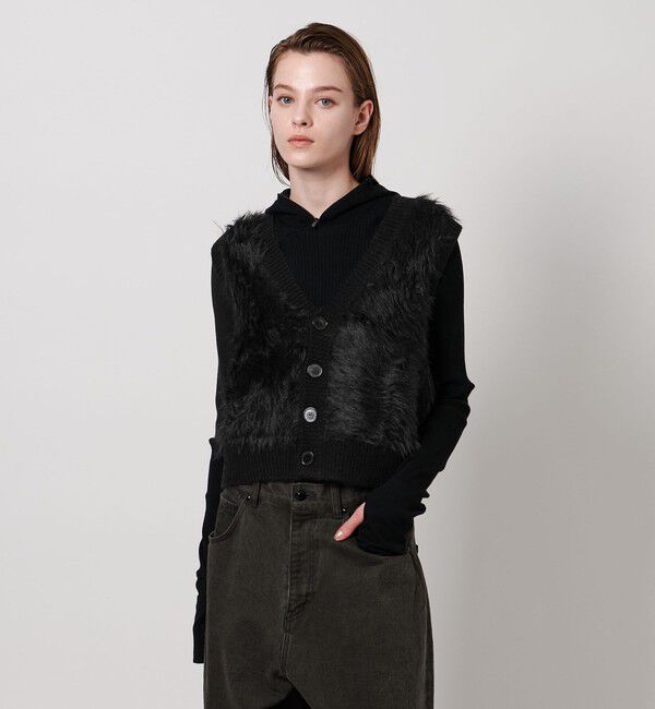 ASTRAET「＜ASTRAET＞シャギー Vネック ベスト」|ベスト・ジレ|