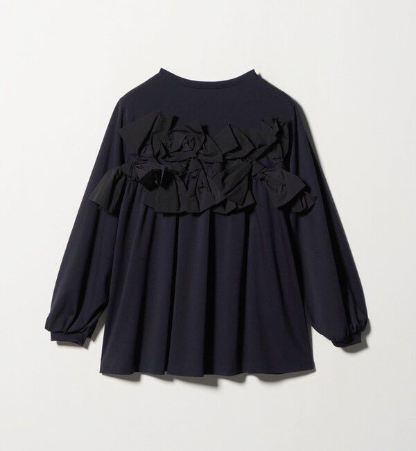 UNITED ARROWS「リボン コンビ パフスリーブ カットソー ‐ウォッシャブル‐」|Tシャツ・カットソー|