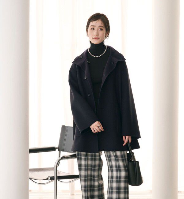 UNITED ARROWS「バイカラー リバー Aライン コート」|その他|