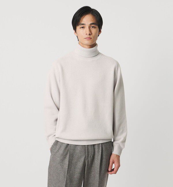UNITED ARROWS「ウール カシミヤ ミドルゲージ タートルネック ニット」|ニット・セーター|OFF WHITE