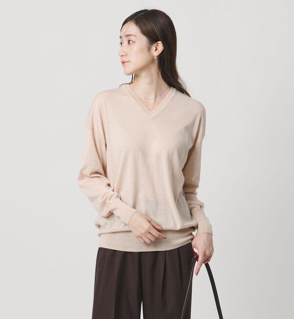 UNITED ARROWS「18G ウール Vネック ニット ‐ウォッシャブル‐」|ニット・セーター|