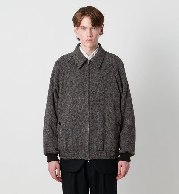 UNITED ARROWS「＜District＞ヘリンボーン ツイード ジップブルゾン」|ブルゾン・スタジャン|