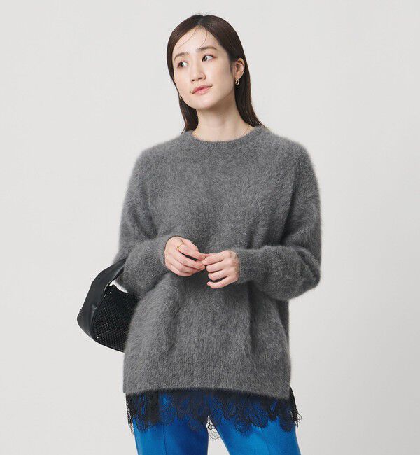 UNITED ARROWS「バックサテン レースコンビ ブラウス ‐ウォッシャブル‐」|シャツ・ブラウス|