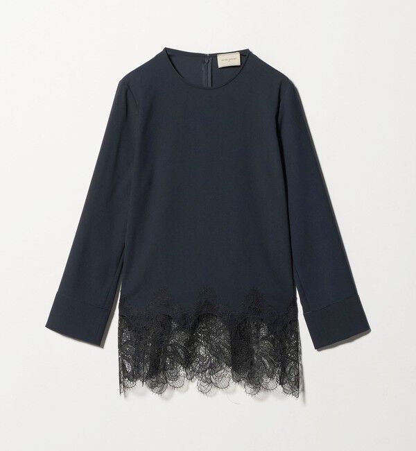 UNITED ARROWS「バックサテン レースコンビ ブラウス ‐ウォッシャブル‐」|シャツ・ブラウス|