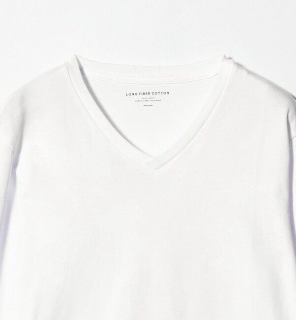 UNITED ARROWS green label relaxing「LONG FIBER COTTON クリア Vネック 長袖 Tシャツ」|Tシャツ・カットソー|