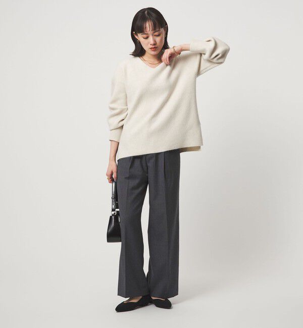 UNITED ARROWS green label relaxing「［size SHORT/TALLあり］キチントボトムス サキソニー ワイド パンツ」|スラックス|