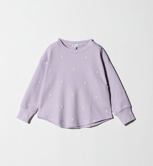 UNITED ARROWS green label relaxing「ハート総柄 ワッフル ロングスリーブTシャツ / キッズ  100cmー160cm」|Tシャツ・カットソー|LILAC