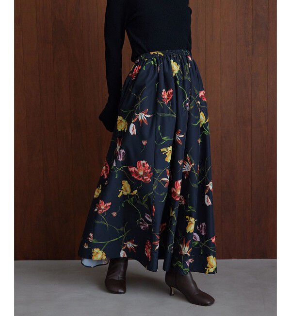 EMMEL REFINES「＜EMMEL REFINES＞EM ミディアムフラワープリント ボリューム スカート」|スカート|