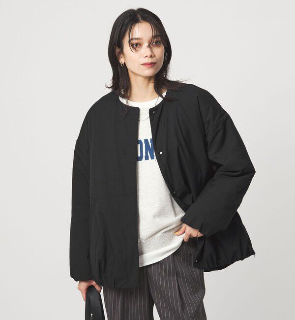 UNITED ARROWS green label relaxing「［size SHORTあり］パフィー ノーカラー ブルゾン 撥水 保温性 ウォッシャブル」|ブルゾン・スタジャン|