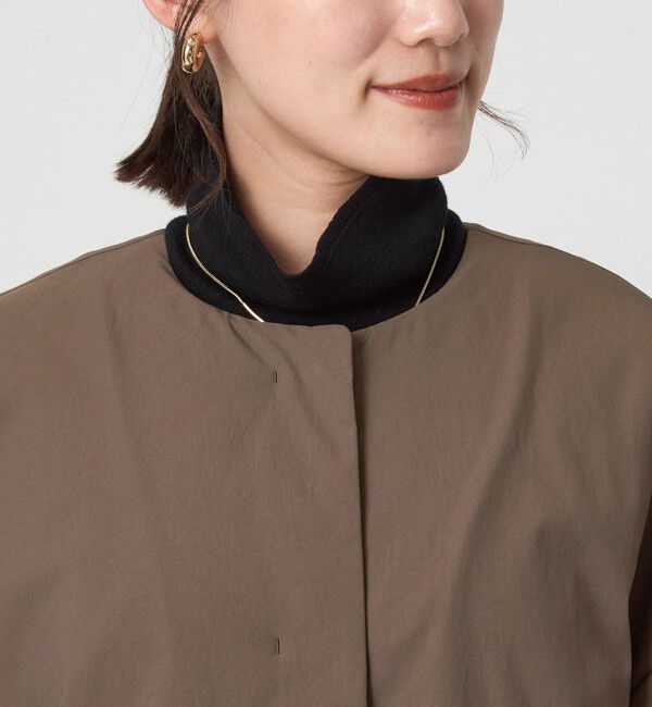 UNITED ARROWS green label relaxing「［size SHORTあり］パフィー ノーカラー ブルゾン 撥水 保温性 ウォッシャブル」|ブルゾン・スタジャン|