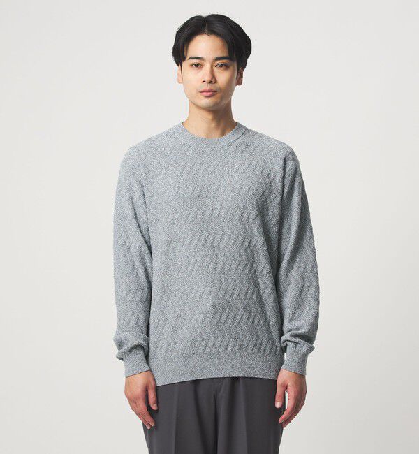 UNITED ARROWS green label relaxing「ジグザグ ミックス クルーネック ニット」|ニット・セーター|