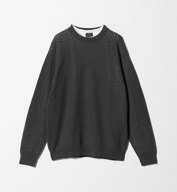 UNITED ARROWS green label relaxing「メッシュ レイヤード クルーネック ニット」|ニット・セーター|
