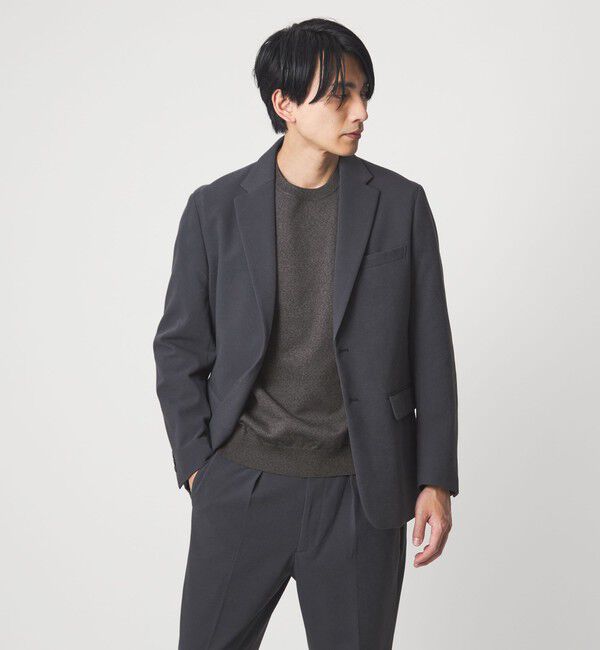 UNITED ARROWS green label relaxing「A+ MOULINE ポリエステル クルーネック ニット -ウォッシャブル-」|ニット・セーター|
