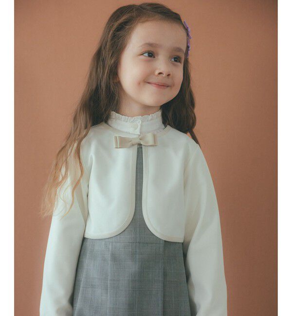 UNITED ARROWS green label relaxing「リップルボレロ / キッズ 110cm-130cm」|ノーカラージャケット|OFF WHITE