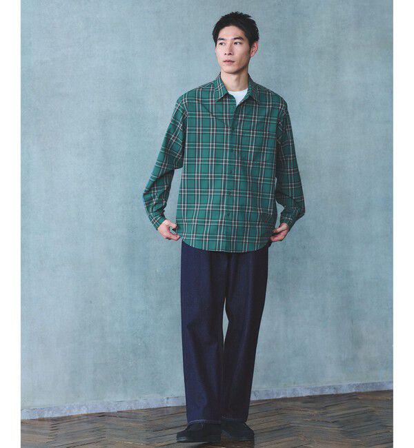 UNITED ARROWS green label relaxing「TRフラノ パターン ジャストルーズ レギュラーカラー シャツ」|シャツ・ブラウス|