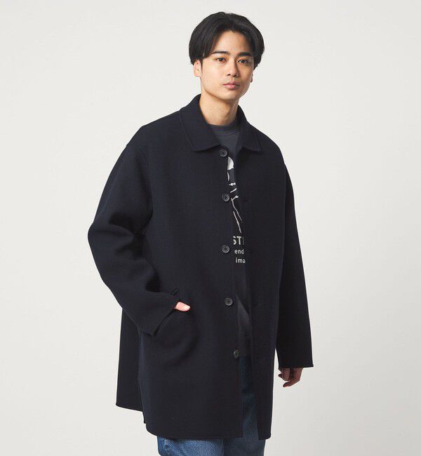 UNITED ARROWS green label relaxing「ウールナイロン リバー ステンカラーコート」|ステンカラーコート|NAVY