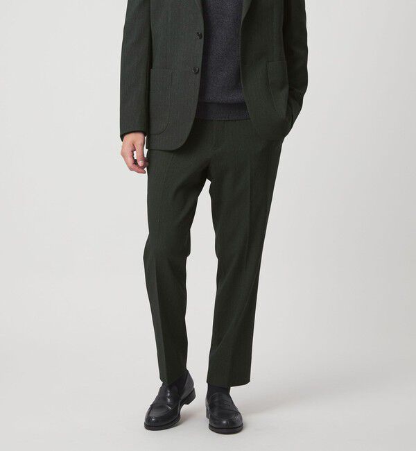 UNITED ARROWS green label relaxing「A+ ポリエステルツイード スタンダード イージー スラックス -ウォッシャブル・ストレッチ-」|スラックス|DK.GREEN