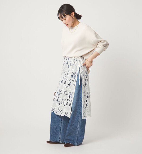 UNITED ARROWS green label relaxing「レース レイヤード スカート」|タイト|