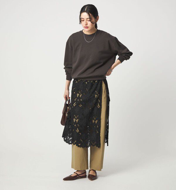 UNITED ARROWS green label relaxing「レース レイヤード スカート」|タイト|