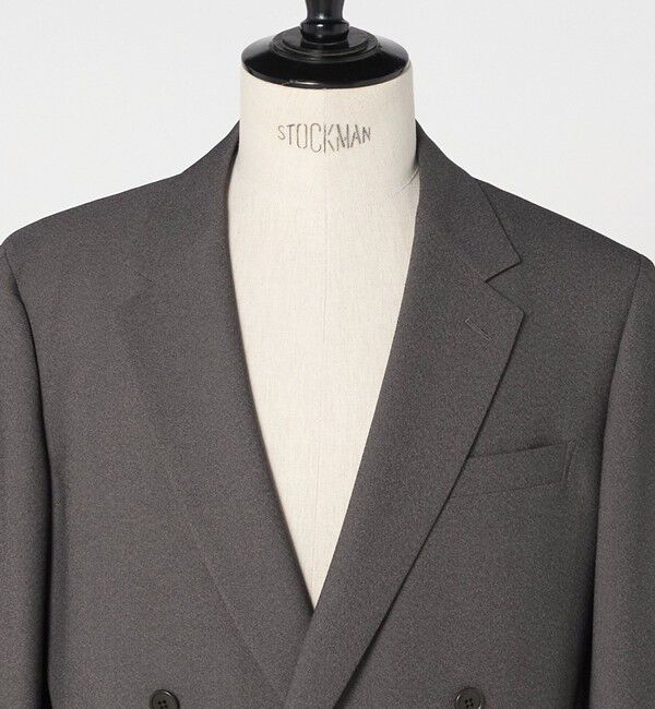 UNITED ARROWS green label relaxing「A+ ポリエステル シャークスキン ダブルブレスト 4B スタンダード セットアップ ジャケット -ウォッシャブ」|テーラードジャケット|