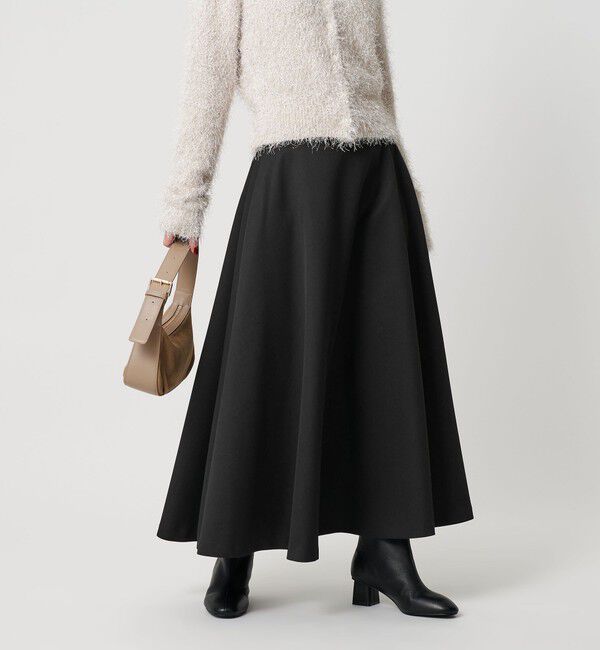 BEAUTY&YOUTH UNITED ARROWS「ポリエステルツイル サーキュラースカート ウォッシャブル」|フレア|BLACK