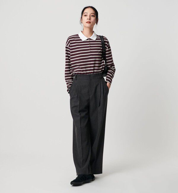 BEAUTY&YOUTH UNITED ARROWS「【WEB限定 Wardrobe DAILY MINIMAL】ウールライクメランジ ワイドパンツ ウォッシャブル」|スラックス|