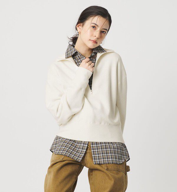 BEAUTY&YOUTH UNITED ARROWS「コットンカシミヤ ハーフジッププルオーバー ウォッシャブル」|ニット・セーター|