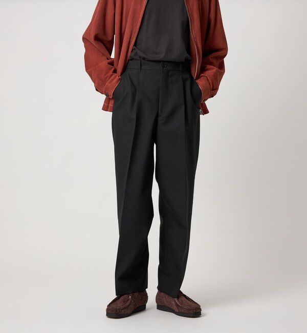 STEVEN ALAN「＜Steven Alan＞ ウール オックスフォード アウト ワンプリーツ スラックス」|スラックス|