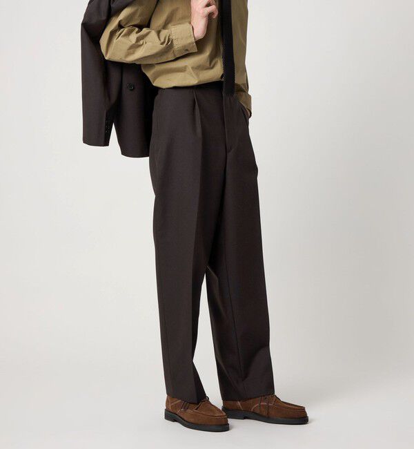 STEVEN ALAN「＜Steven Alan＞ ウール オックスフォード アウト ワンプリーツ スラックス」|スラックス|