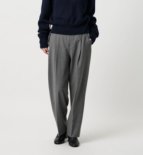 BEAUTY&YOUTH UNITED ARROWS「タックテーパードパンツ ウォッシャブル」|スラックス|MD.GRAY
