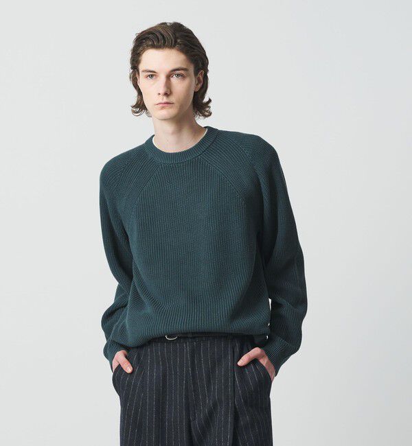 BEAUTY&YOUTH UNITED ARROWS「クリスプ アゼ スリーク クルーネック ニット」|ニット・セーター|COBALT